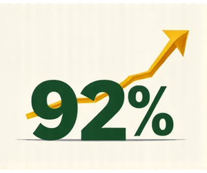 Γραφική παράσταση επιτυχίας 92% των μελών
