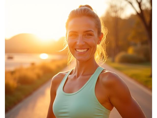 Γυναίκα χαμογελά μετά από επιτυχημένη απώλεια βάρους