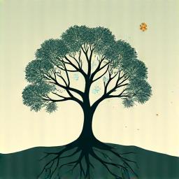 A branching tree with roots deep in the earth and branches reaching for stars, symbolizing integrated growth and expansion.