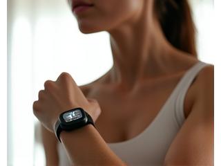 Γυναίκα που κάνει pilates με smartwatch